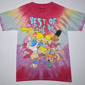 Nickelodeon Womens Best of the 90's Pink Blue and Purple T Shirt Size Small